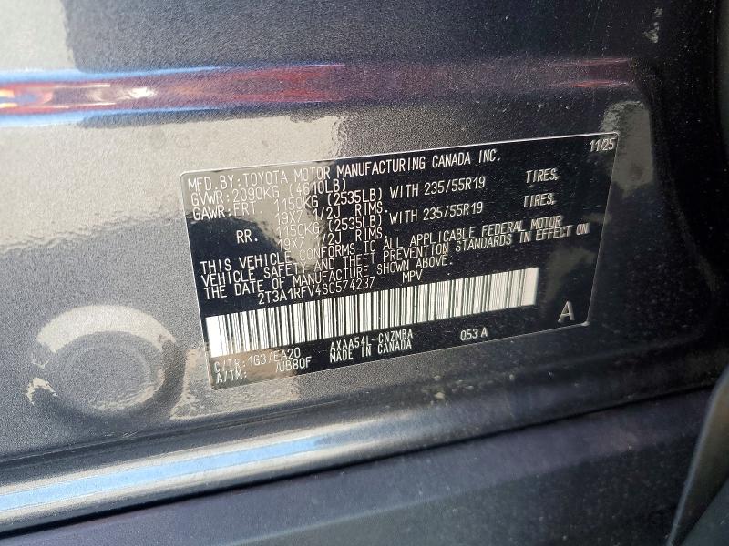 Продажа на аукционе авто 2025 Toyota Rav4, vin: 2T3A1RFV4SC574237, номер лота: 57236666