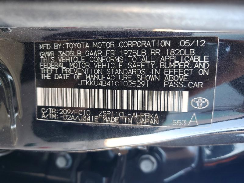 Продажа на аукционе авто 2012 Scion Xd, vin: JTKKU4B41C1025291, номер лота: 56279956
