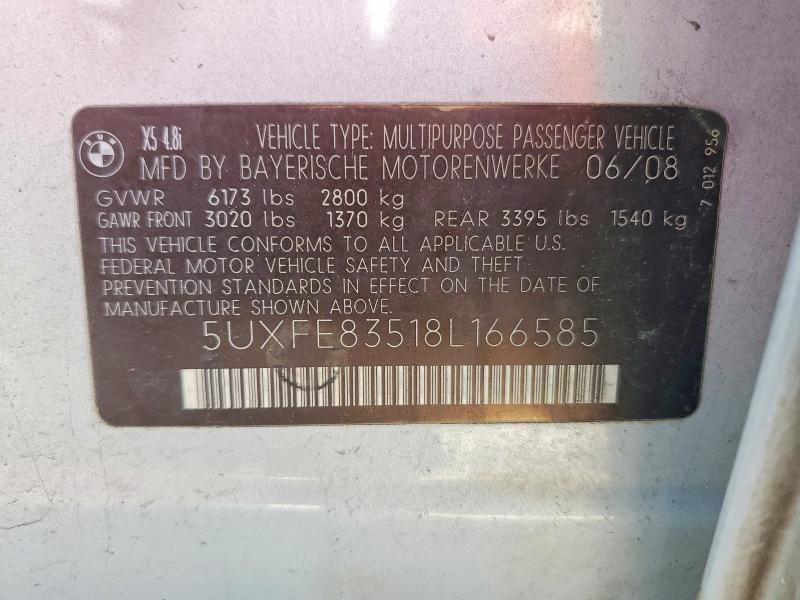 Продажа на аукционе авто 2008 Bmw X5, vin: 5UXFE83518L166585, номер лота: 55344426
