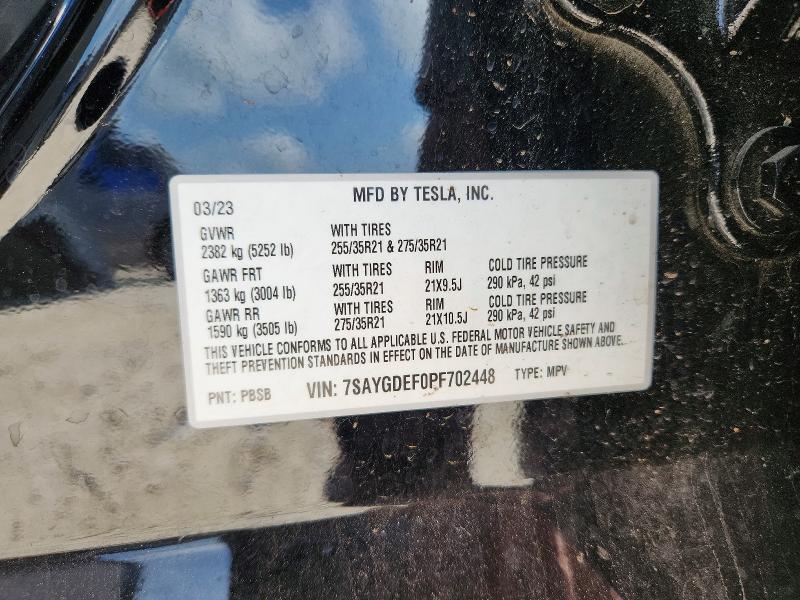 Aukcja sprzedaży 2023 Tesla Model Y, vin: 7SAYGDEF0PF702448, numer aukcji: 54871006