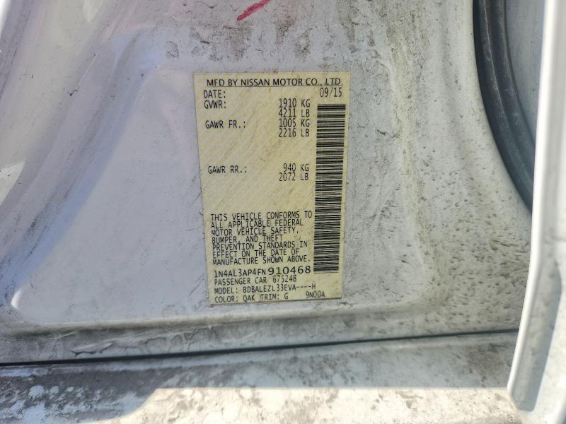 55246556 :رقم المزاد ، 1N4AL3AP4FN910468 vin ، 2015 Nissan Altima مزاد بيع