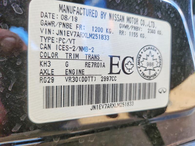 Продажа на аукционе авто 2020 Infiniti Q50, vin: JN1EV7ARXLM251833, номер лота: 55653886