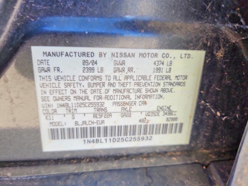 2005 Nissan Altima მანქანა იყიდება აუქციონზე, vin: 1N4BL11D25C255932, აუქციონის ნომერი: 58475406