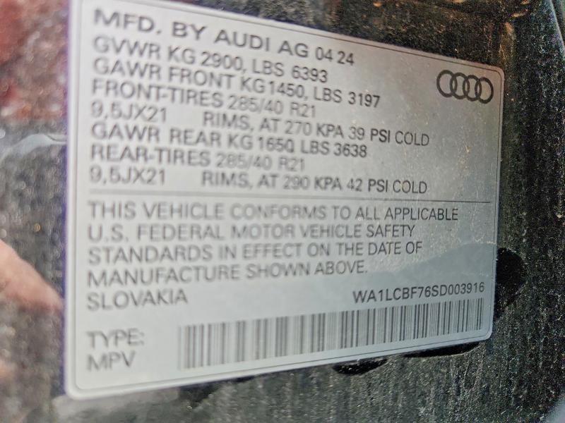 Продаж на аукціоні авто 2025 Audi Q7, vin: WA1LCBF76SD003916, номер лоту: 59076936