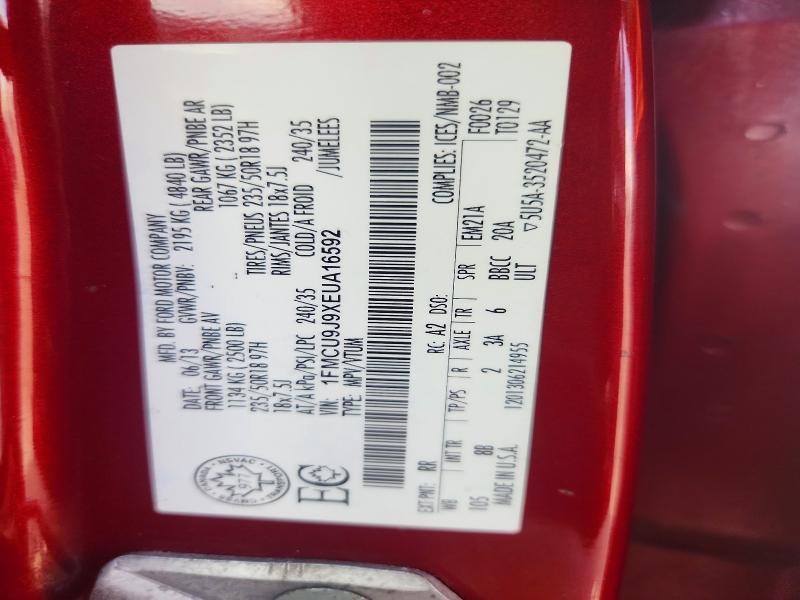 2014 Ford Escape მანქანა იყიდება აუქციონზე, vin: 1FMCU9J9XEUA16592, აუქციონის ნომერი: 58647256