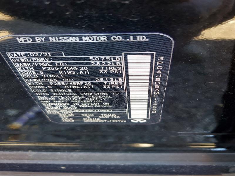 2021 Infiniti Qx50 მანქანა იყიდება აუქციონზე, vin: 3PCAJ5DB3MF119582, აუქციონის ნომერი: 58605146