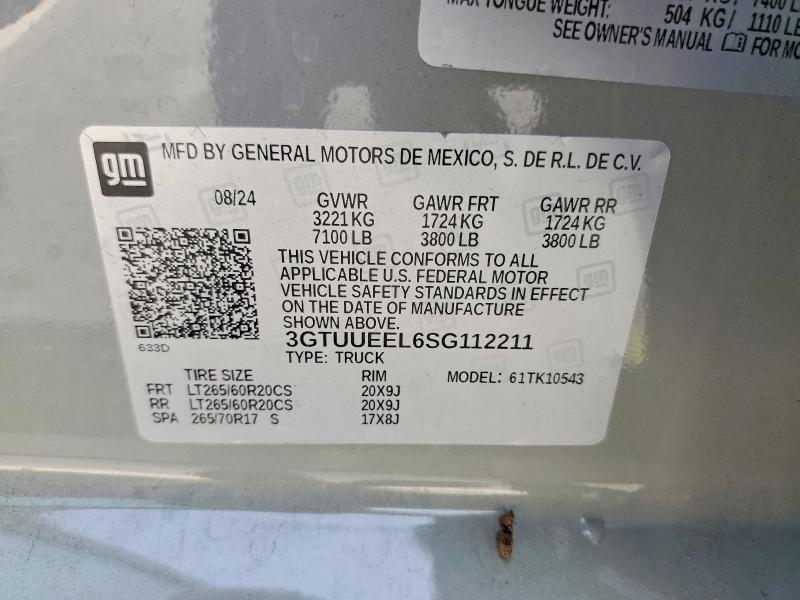 Aukcja sprzedaży 2025 Gmc Sierra, vin: 3GTUUEEL6SG112211, numer aukcji: 55614776