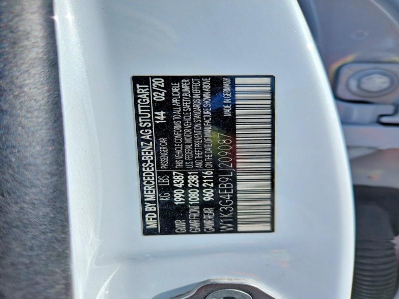 Aukcja sprzedaży 2020 Mercedes-benz A, vin: W1K3G4EB9LJ209087, numer aukcji: 55881966