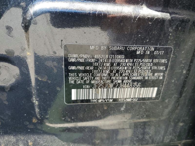 Продаж на аукціоні авто 2018 Subaru Forester, vin: JF2SJGWC2JH448356, номер лоту: 55658076