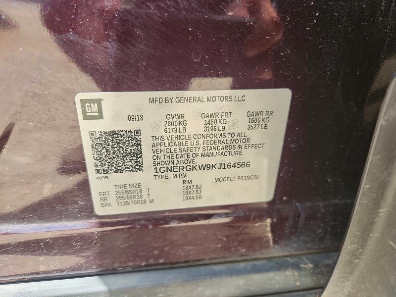 2019 Chevrolet Traverse მანქანა იყიდება აუქციონზე, vin: 1GNERGKW9KJ164566, აუქციონის ნომერი: 59264336
