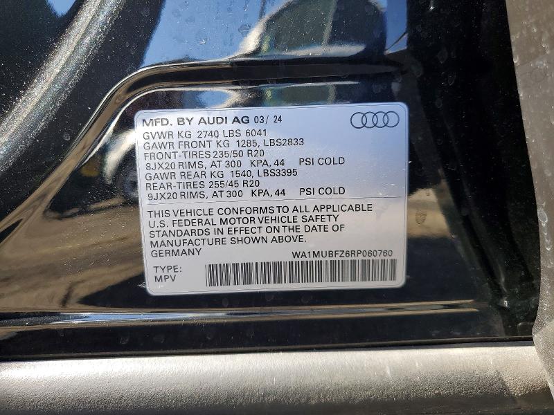 Продажа на аукционе авто 2024 Audi Q4 E-tron, vin: WA1MUBFZ6RP060760, номер лота: 55991646