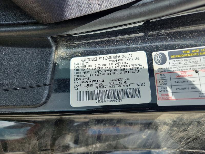 Aukcja sprzedaży 2010 Nissan 370z, vin: JN1AZ4FH9AM302365, numer aukcji: 57657426