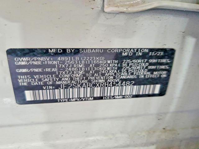 2024 Subaru Forester მანქანა იყიდება აუქციონზე, vin: JF2SKABCXRH454482, აუქციონის ნომერი: 57072226