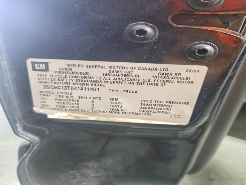 56635366 :رقم المزاد ، 2GCEC13T041411451 vin ، 2004 Chevrolet Silverado مزاد بيع