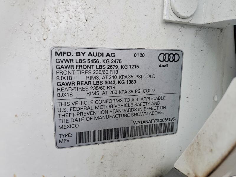 Продаж на аукціоні авто 2020 Audi Q5, vin: WA1ANAFY3L2056185, номер лоту: 58065216