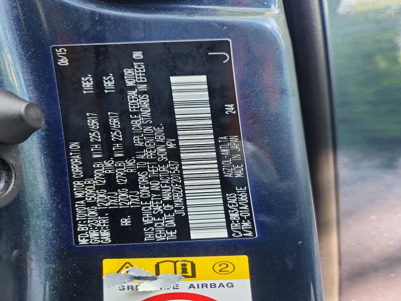 Aukcja sprzedaży 2015 Lexus Nx, vin: JTJYARBZXF2015437, numer aukcji: 58449276