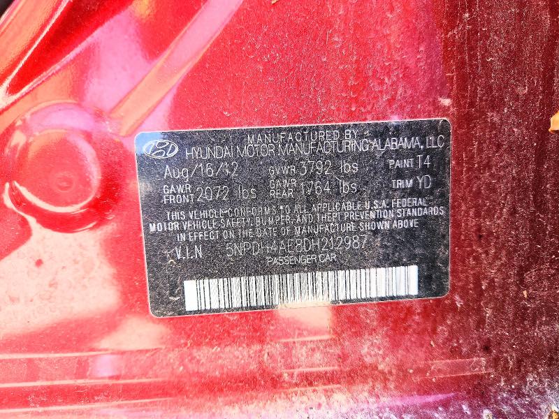 Продаж на аукціоні авто 2013 Hyundai Elantra, vin: 5NPDH4AE8DH212987, номер лоту: 57165206