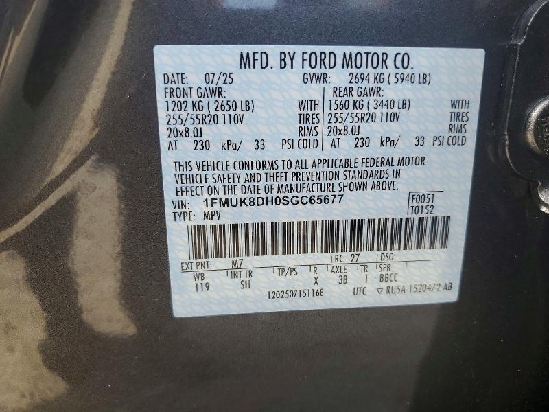 Продажа на аукционе авто 2025 Ford Explorer, vin: 1FMUK8DH0SGC65677, номер лота: 58523126
