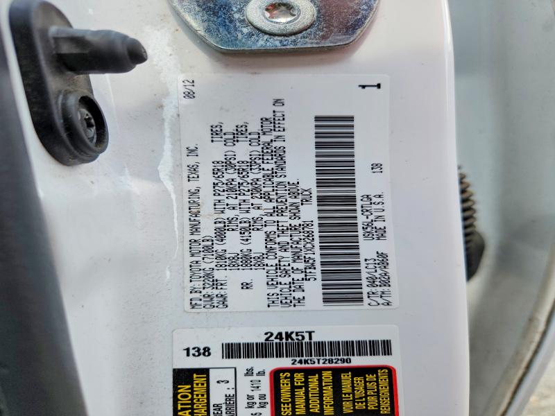 Продажа на аукционе авто 2012 Toyota Tundra, vin: 5TFBW5F1XCX268781, номер лота: 58948996