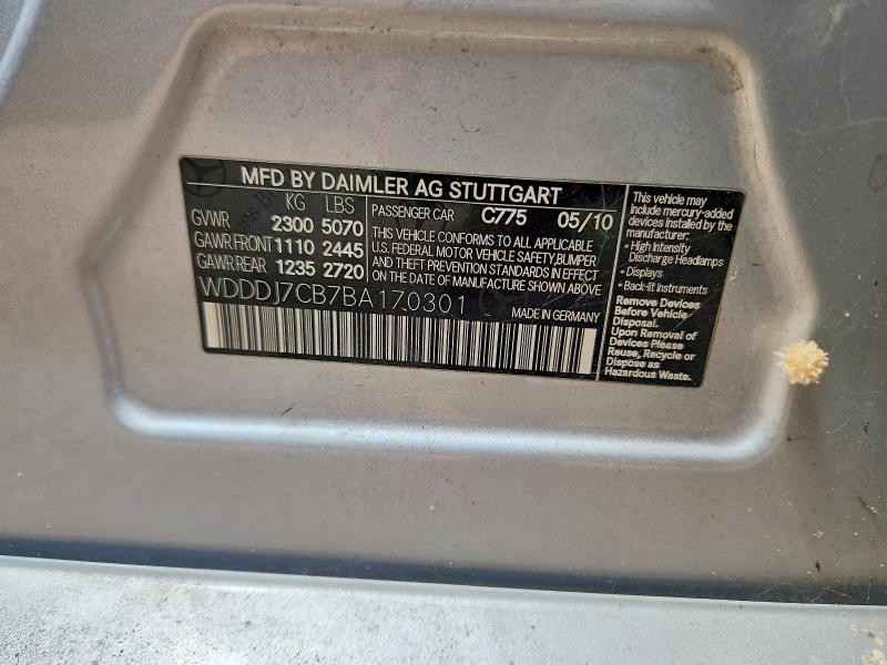 Продажа на аукционе авто 2011 Mercedes-benz Cls, vin: WDDDJ7CB7BA170301, номер лота: 56954466