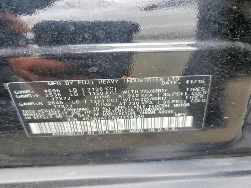 56452266 :رقم المزاد ، 4S4BSAEC6G3256000 vin ، 2016 Subaru Outback مزاد بيع