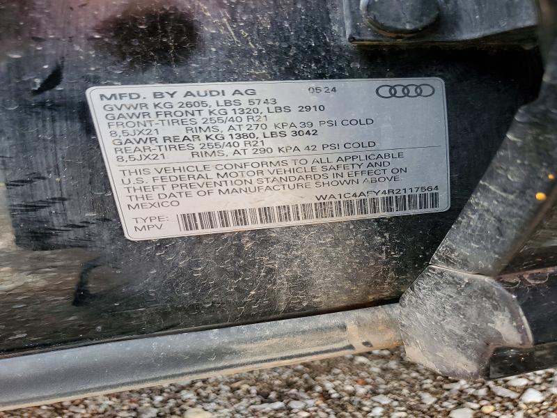 Aukcja sprzedaży 2024 Audi Sq5, vin: WA1C4AFY4R2117564, numer aukcji: 58492736