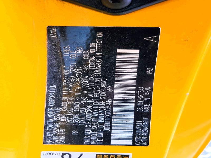 Aukcja sprzedaży 2007 Toyota Fj Cruiser, vin: JTEBU11FX70035446, numer aukcji: 58101996