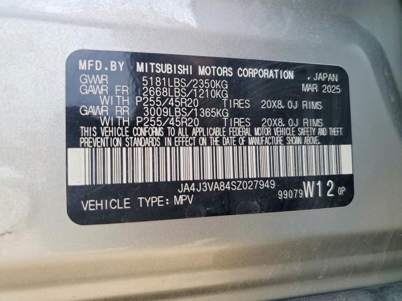 Продаж на аукціоні авто 2025 Mitsubishi Outlander, vin: JA4J3VA84SZ027949, номер лоту: 55935866