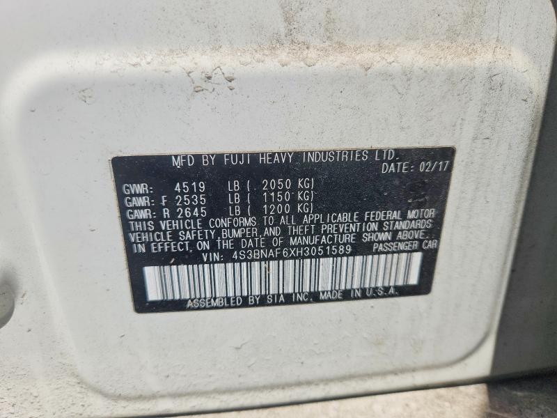 58597156 :رقم المزاد ، 4S3BNAF6XH3051589 vin ، 2017 Subaru Legacy مزاد بيع