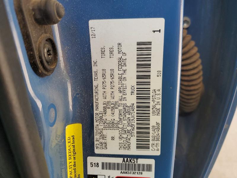 55306746 :رقم المزاد ، 5TFHW5F19JX714894 vin ، 2018 Toyota Tundra مزاد بيع