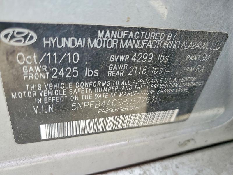 Продаж на аукціоні авто 2011 Hyundai Sonata, vin: 5NPEB4ACXBH177631, номер лоту: 58652346