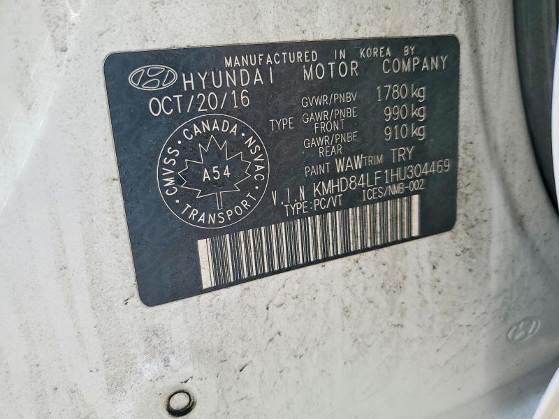 Auction sale of the 2017 Hyundai Elantra, vin: KMHD84LF1HU304469, lot number: 56121306
