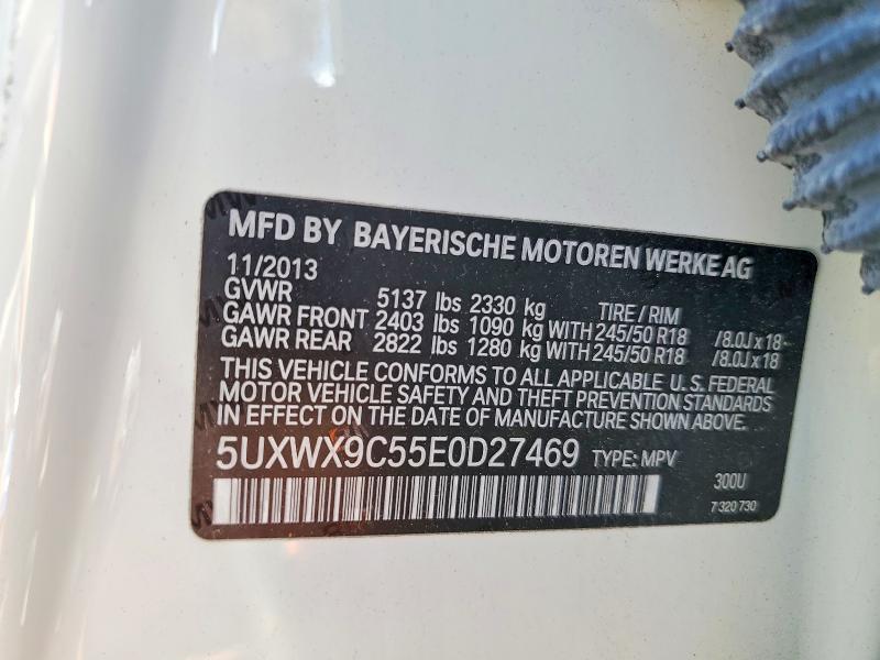 55673056 :رقم المزاد ، 5UXWX9C55E0D27469 vin ، 2014 Bmw X3 مزاد بيع
