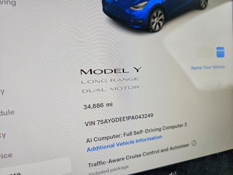 2023 Tesla Model Y მანქანა იყიდება აუქციონზე, vin: 7SAYGDEE1PA043249, აუქციონის ნომერი: 56459716