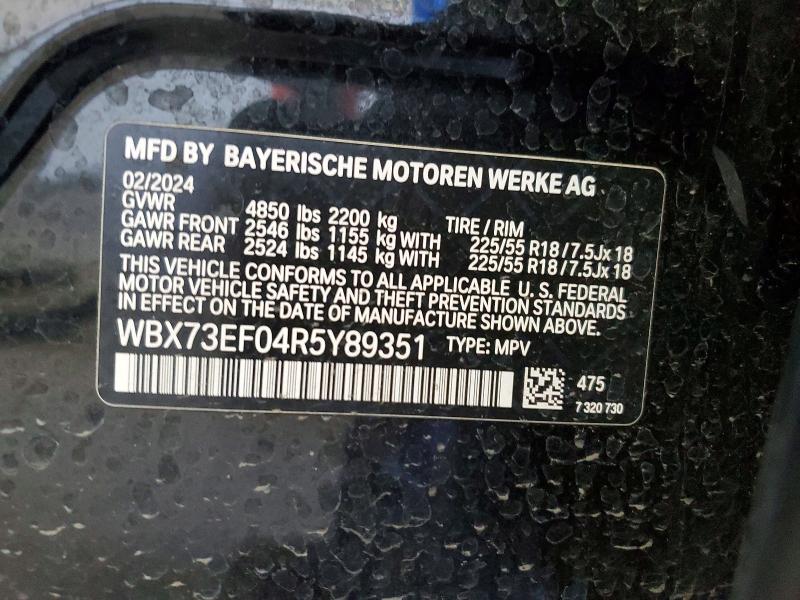 Aukcja sprzedaży 2024 Bmw X1, vin: WBX73EF04R5Y89351, numer aukcji: 57433596