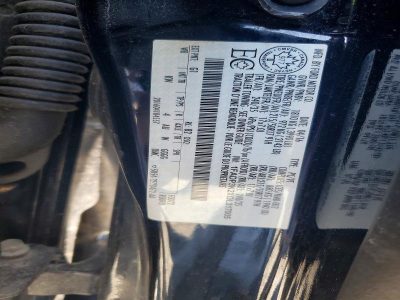 2016 Ford Focus მანქანა იყიდება აუქციონზე, vin: 1FADP3K2XGL317005, აუქციონის ნომერი: 54757056