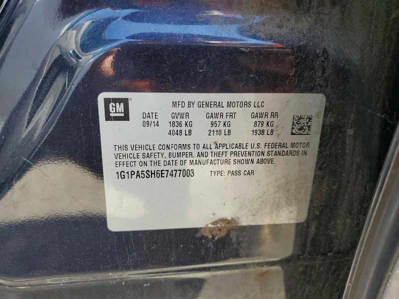 Продажа на аукционе авто 2014 Chevrolet Cruze, vin: 1G1PA5SH6E7477003, номер лота: 58156216