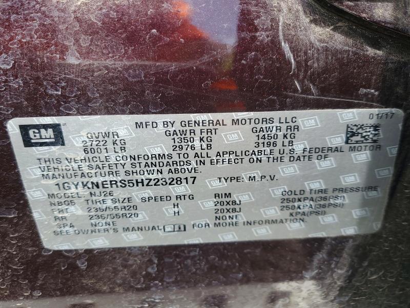 Продаж на аукціоні авто 2017 Cadillac Xt5, vin: 1GYKNERS5HZ232817, номер лоту: 56893586