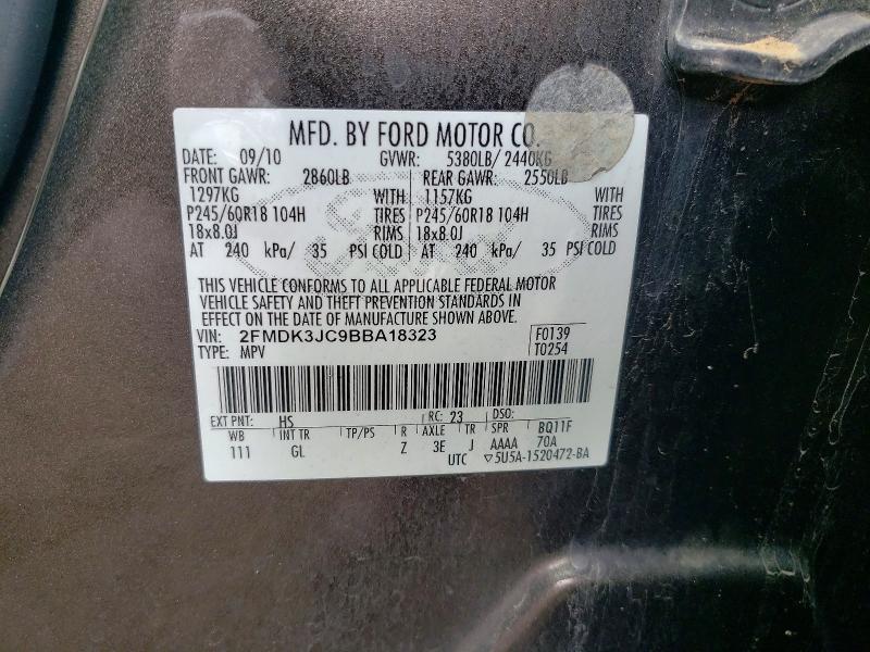 Продажа на аукционе авто 2011 Ford Edge, vin: 2FMDK3JC9BBA18323, номер лота: 57782496