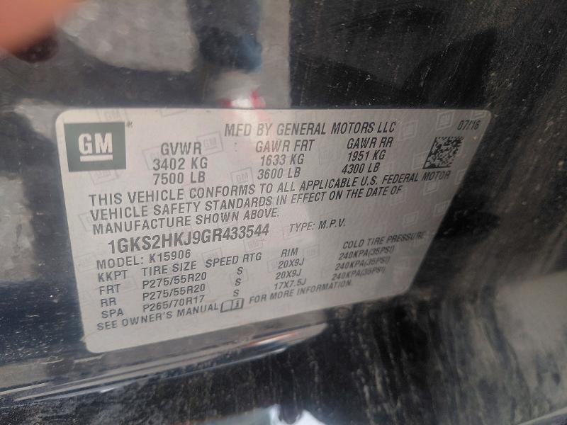 Aukcja sprzedaży 2016 Gmc Yukon Xl, vin: 1GKS2HKJ9GR433544, numer aukcji: 58268816