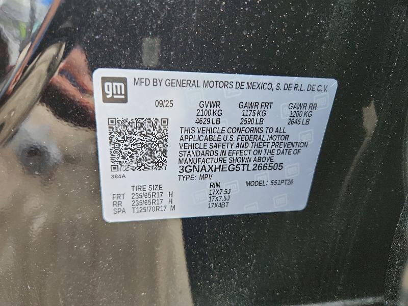 Продажа на аукционе авто 2026 Chevrolet Equinox, vin: 3GNAXHEG5TL266505, номер лота: 56709786