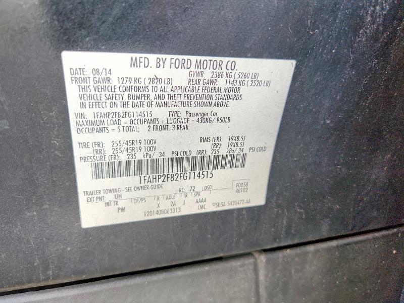 57311106 :رقم المزاد ، 1FAHP2F82FG114515 vin ، 2015 Ford Taurus مزاد بيع