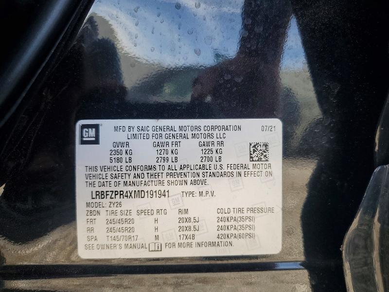 Aukcja sprzedaży 2021 Buick Envision, vin: LRBFZPR4XMD191941, numer aukcji: 56065516