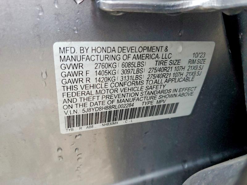 Продажа на аукционе авто 2024 Acura Mdx, vin: 5J8YD8H88RL002284, номер лота: 57492926
