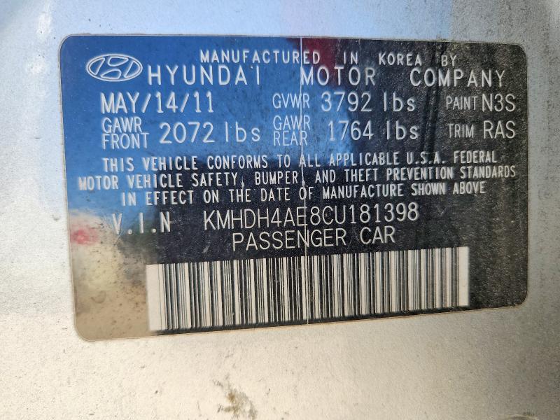Продаж на аукціоні авто 2012 Hyundai Elantra, vin: KMHDH4AE8CU181398, номер лоту: 55413206