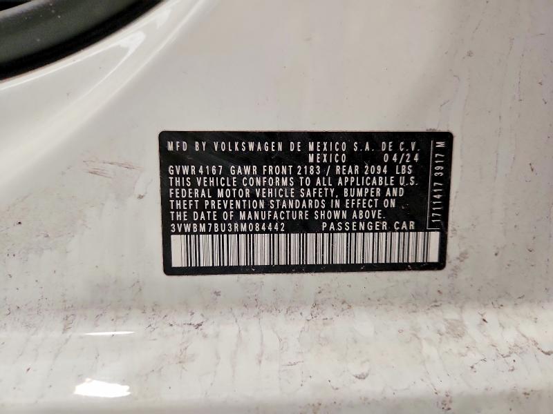 58024066 :رقم المزاد ، 3VWBM7BU3RM084442 vin ، 2024 Volkswagen Jetta مزاد بيع