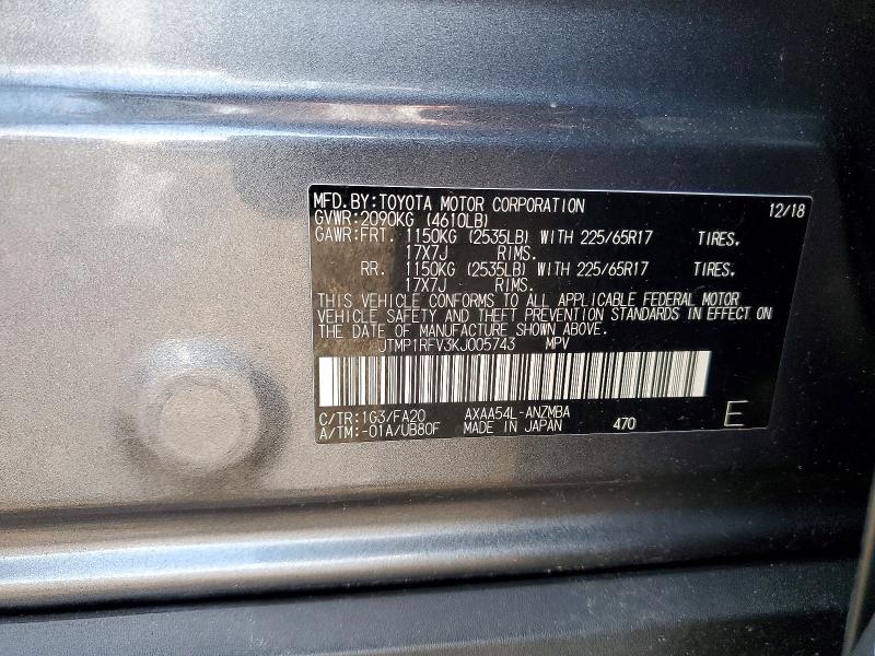 Продажа на аукционе авто 2019 Toyota Rav4, vin: JTMP1RFV3KJ005743, номер лота: 58120376