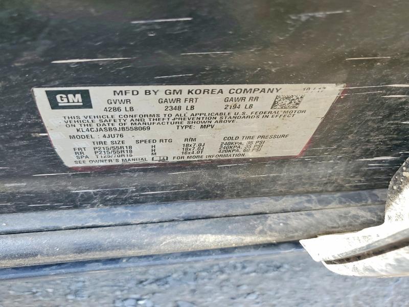 Aukcja sprzedaży 2018 Buick Encore, vin: KL4CJASB9JB558069, numer aukcji: 56407216