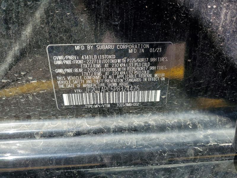 2023 Subaru Crosstrek მანქანა იყიდება აუქციონზე, vin: JF2GTAPC5P8324425, აუქციონის ნომერი: 58277996