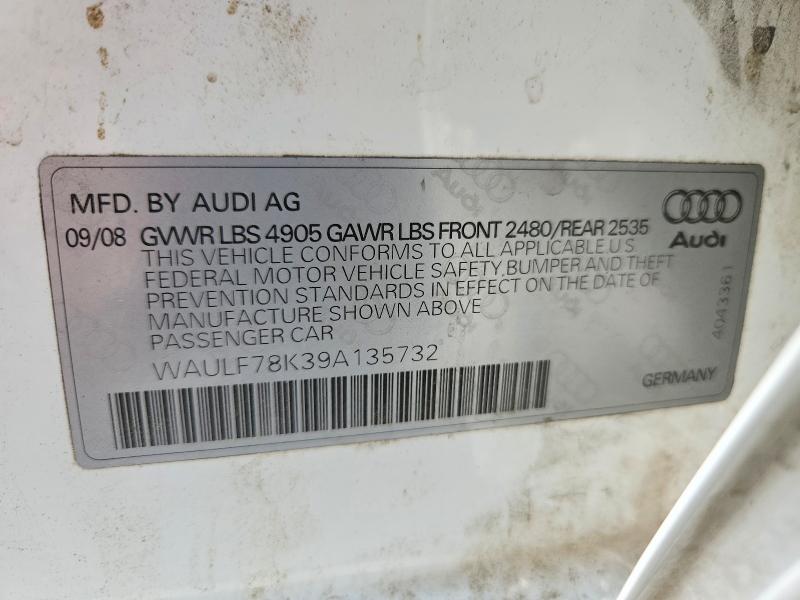 Aukcja sprzedaży 2009 Audi A4, vin: WAULF78K39A135732, numer aukcji: 57738006